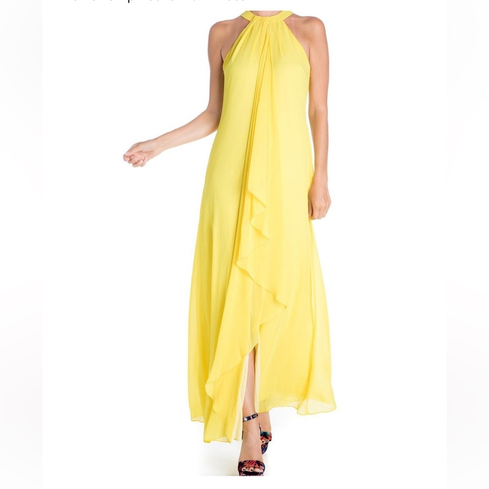 Meghan LA One Shoulder Yellow Dress - Picture 2 of 4